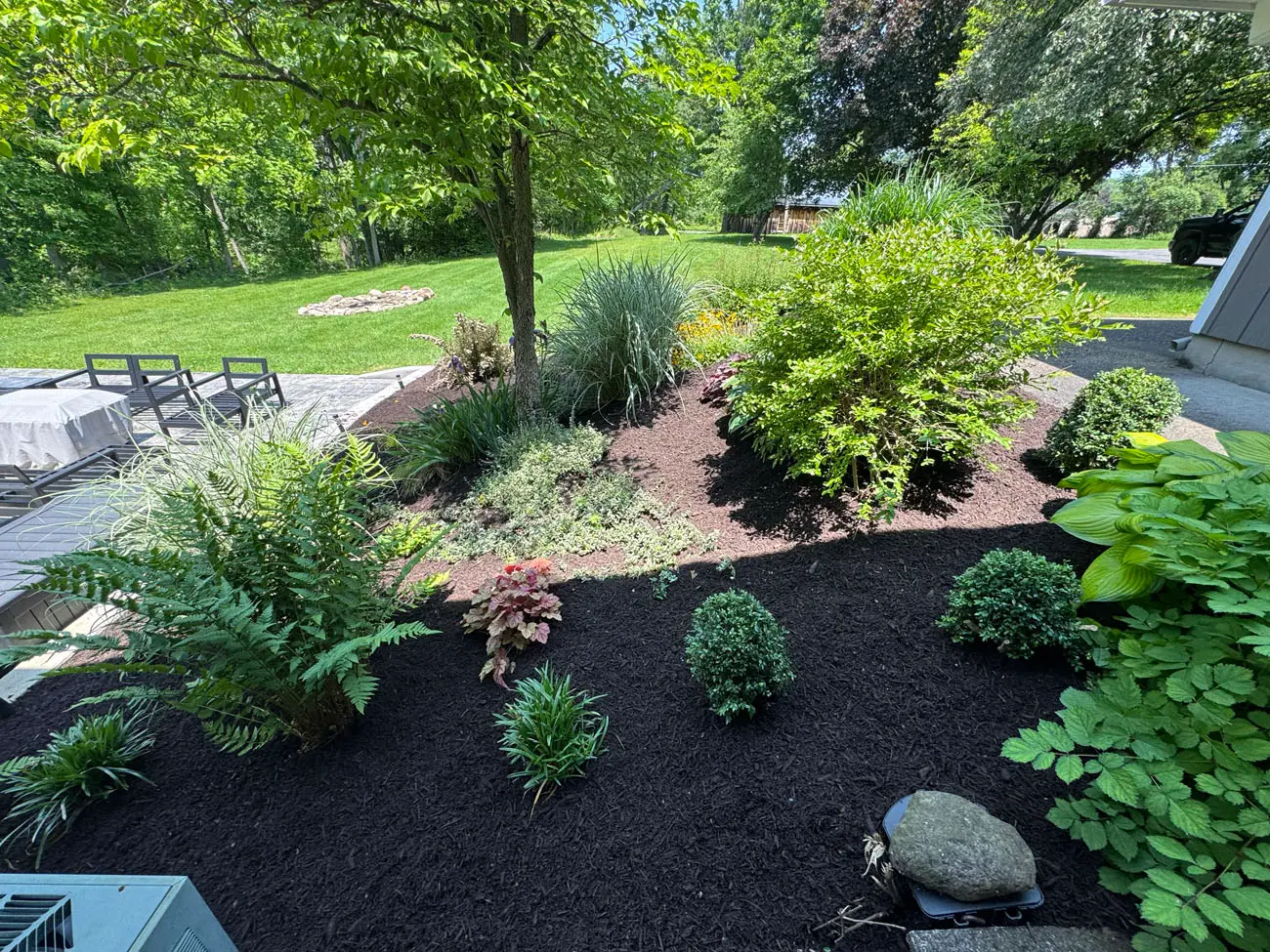 Well-maintained residential lawn in the Conesus Lake area